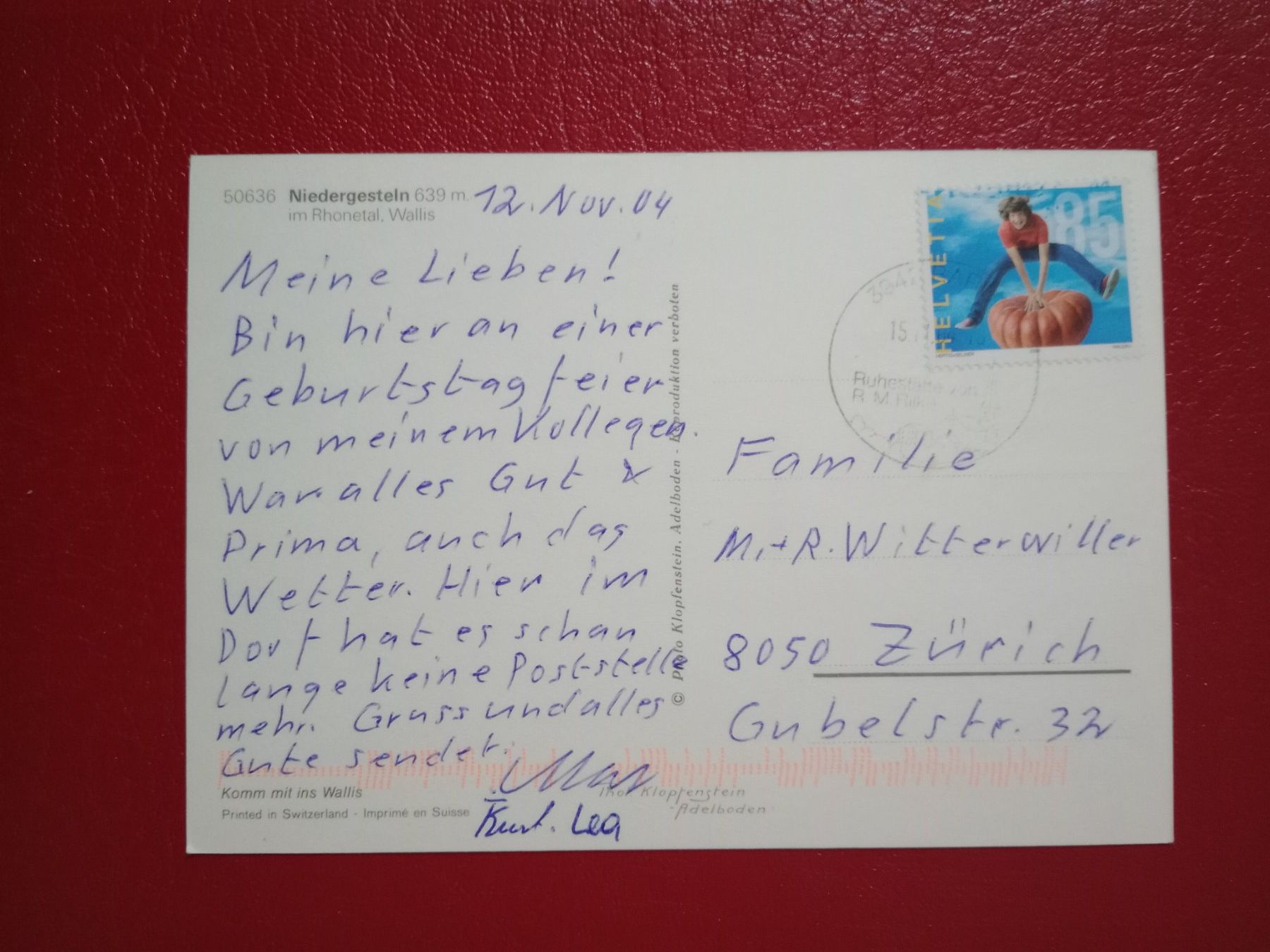 Cartoline postali: Niedergesteln Goms Wallis Gesamtansicht 2004 – Usato da Küttigen venduto da Melisch1000 1