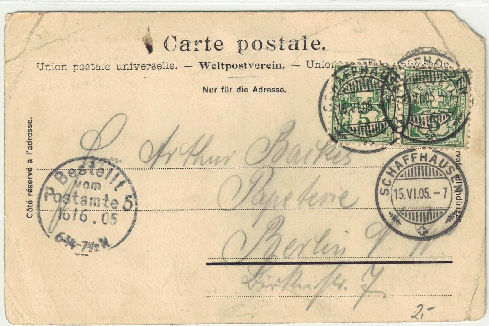 Cartoline postali: Schaffhausen - Rheinquai – Difettoso da Ettingen venduto da Kartenplanet 1