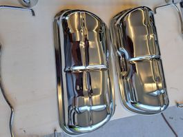Verchromte Ventildeckel und auspuffblene zu VW Käfer