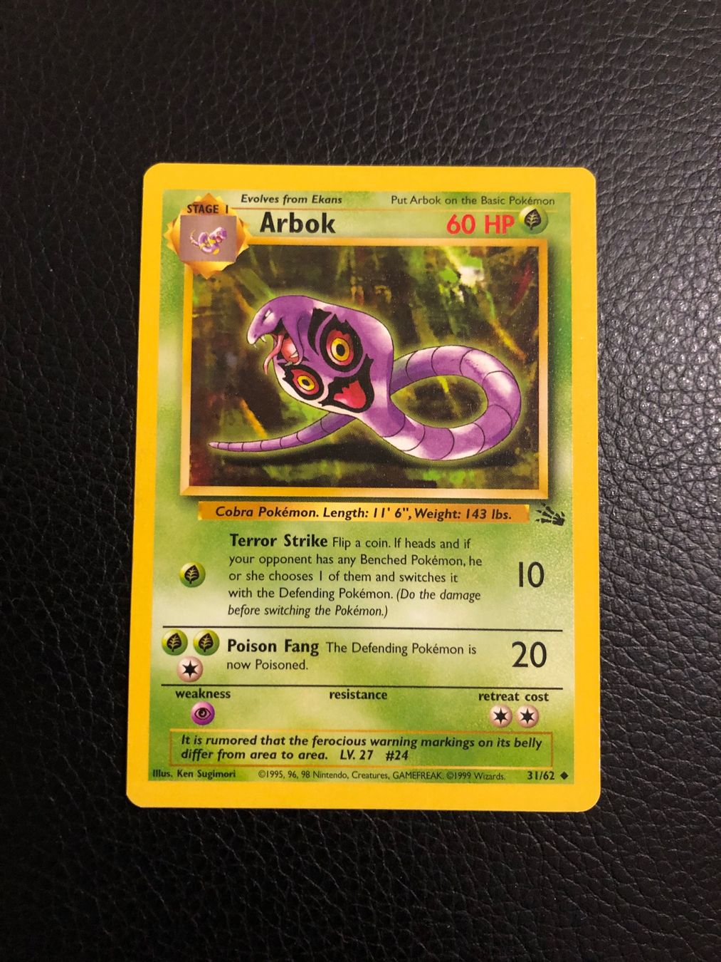 Pokémon Sammelbilder & Trading cards: Fossil Arbok 31/62 Ab 1 – Gebraucht aus Paradiso von Pkmn10