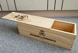 Schmale Holzkiste mit Schiebedeckel «Marques de Murrietta»