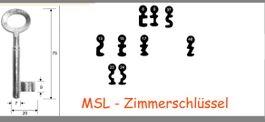 Zimmerschlüssel MSL (Bartschlüssel)