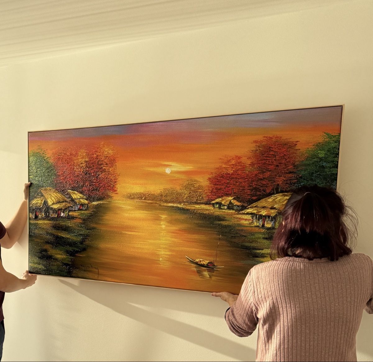 Gemälde: Acryl auf Leinwand Gemälde 160cm x 81 cm – Gebraucht aus Bern von Wil.Wayne
