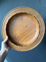 Handmade Swiss wooden bowl with scalloped edges