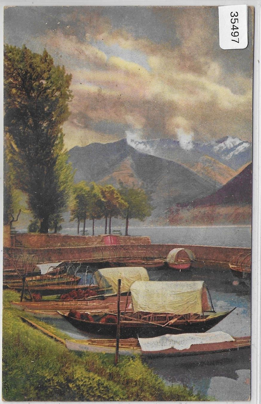 Cartes postales: Lago Maggiore - Locarno - Boote - Litho – D'occasion à Ettingen par Kartenplanet