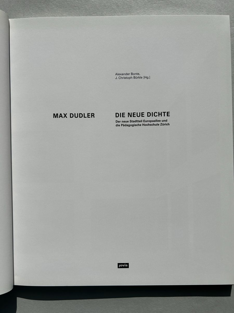 Libri: Max Dudler - Die neue Dichte Architekturbuch – Usato da Zürich venduto da Coffeetable88 1