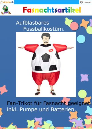 Aufblasbares Fussballkostüm