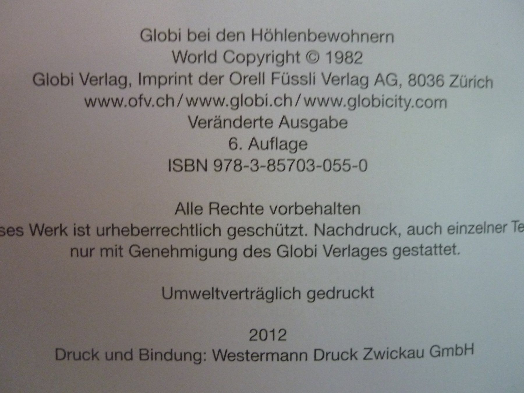 Bücher: Globi bei den Höhlenbewohnern - TOP! – Gebraucht aus Maienfeld von John13 1