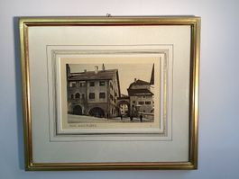 Lichtdruck ,Heliogravüre,,    Zuoz Haus Planta um 1920
