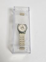 Swatch Armbanduhr grün goldfarben mit Box gebraucht