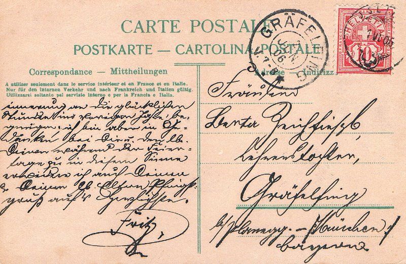 Cartoline postali: Schloss Rapperswil SG, Litho Karten 1906 – Usato da Bonstetten venduto da Pinguin75 3