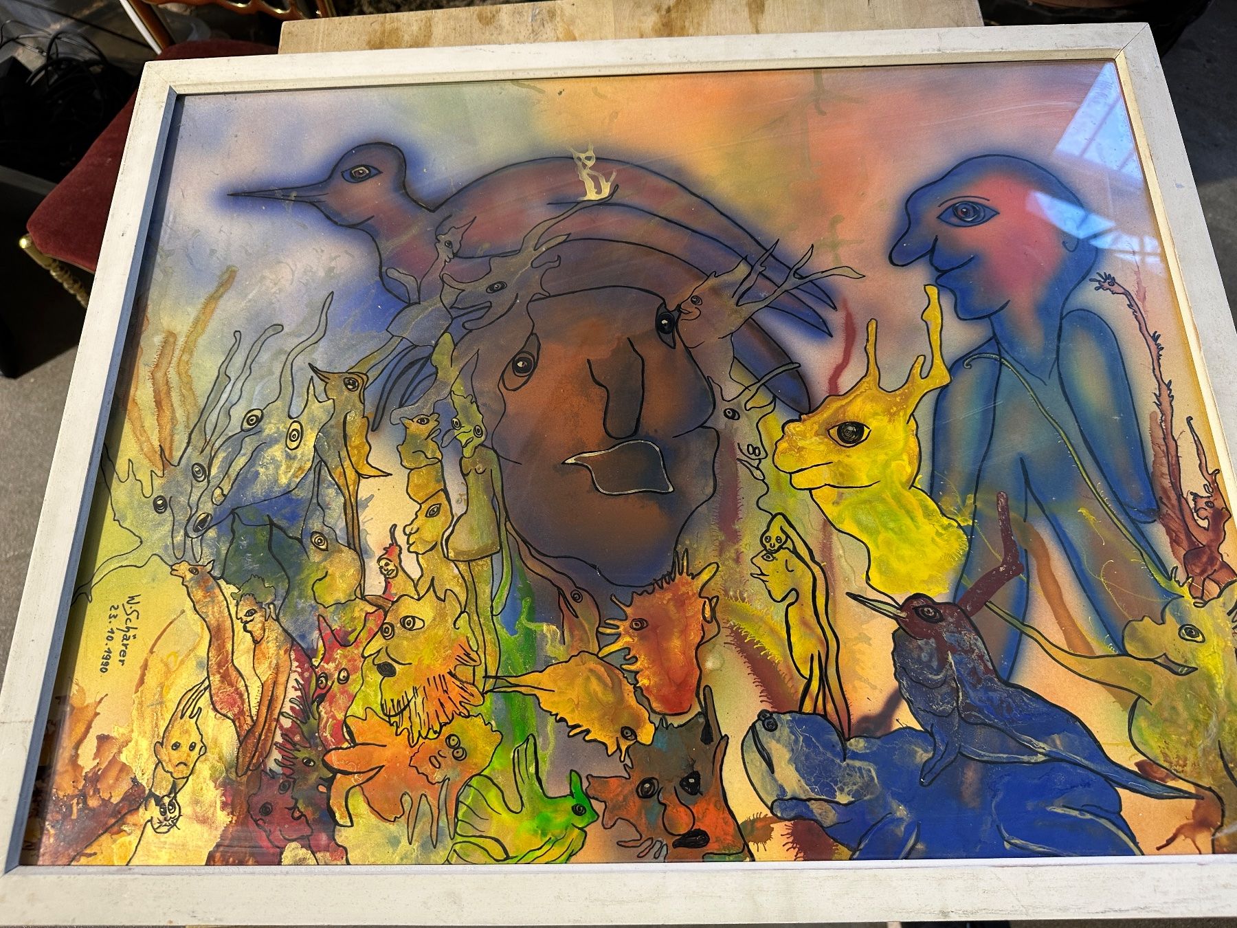 Dipinti: Original Bild Willi Schärer signiert 1990 – Usato da Zürich venduto da atlantis77