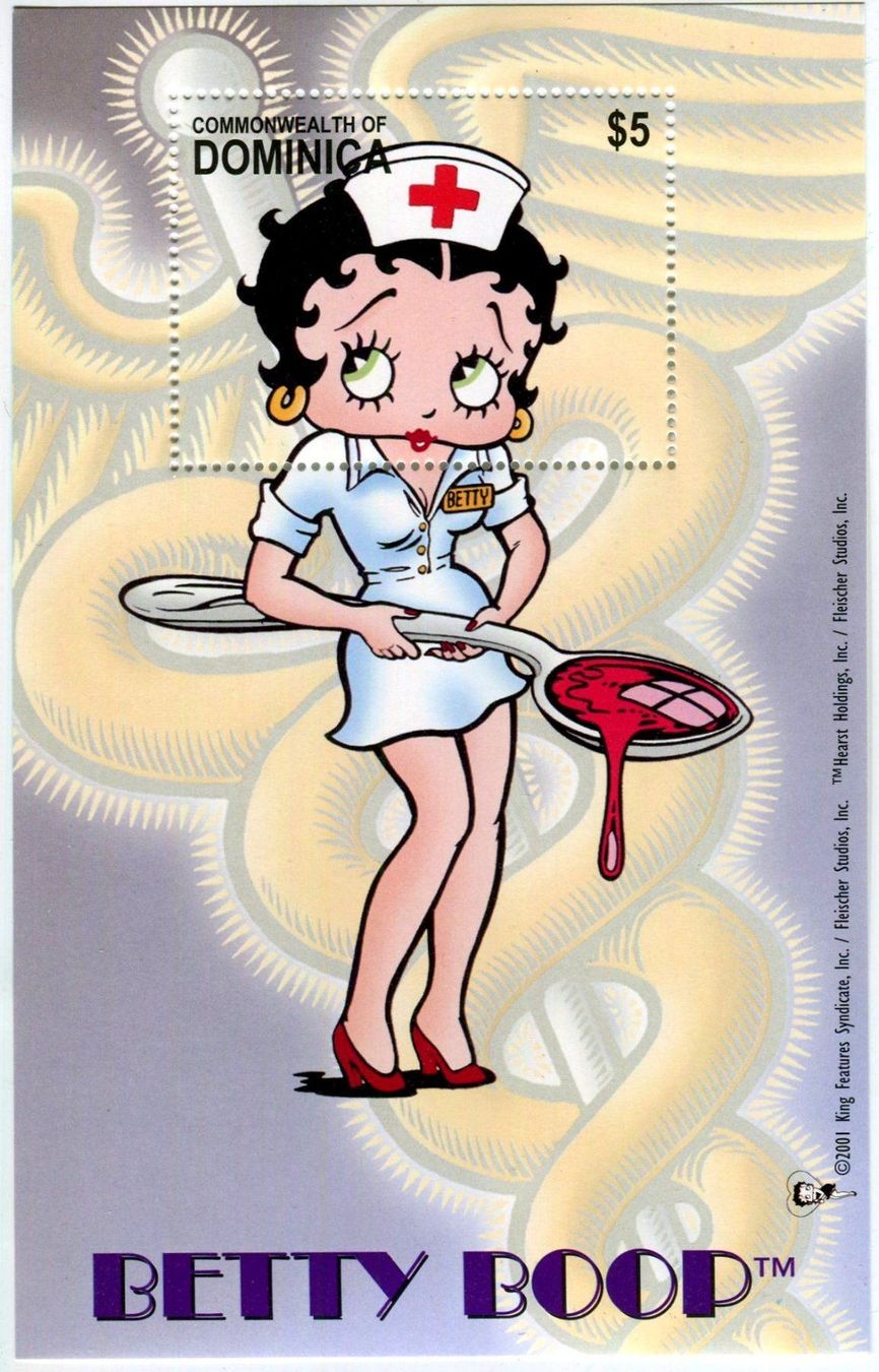 Alle Briefmarken: Block "Betty Boop". Dominica. – Neu und originalverpackt aus Basel von Butsch5