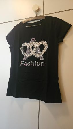 T-shirt nera Fashion tg.M misto cotone