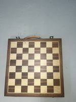 Schachspiel Holz Nussbaum Ahorn zusammenklappbar mit Griff