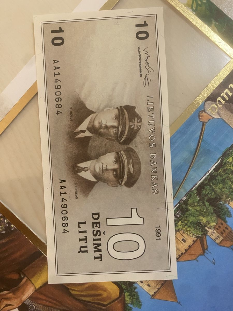 Banknoten: Banknote 10 Litu Lithuania 1991 – Neu (gemäss Beschreibung) aus Muralto von Alex1912 1