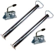 2er Set Anhänger-Stützen mit Klemmhalter Rohr Ø 48mm /L.60cm
