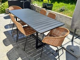 House Doctor Hapur/Helo Gartenset – Design Esstisch + 6 Stüh