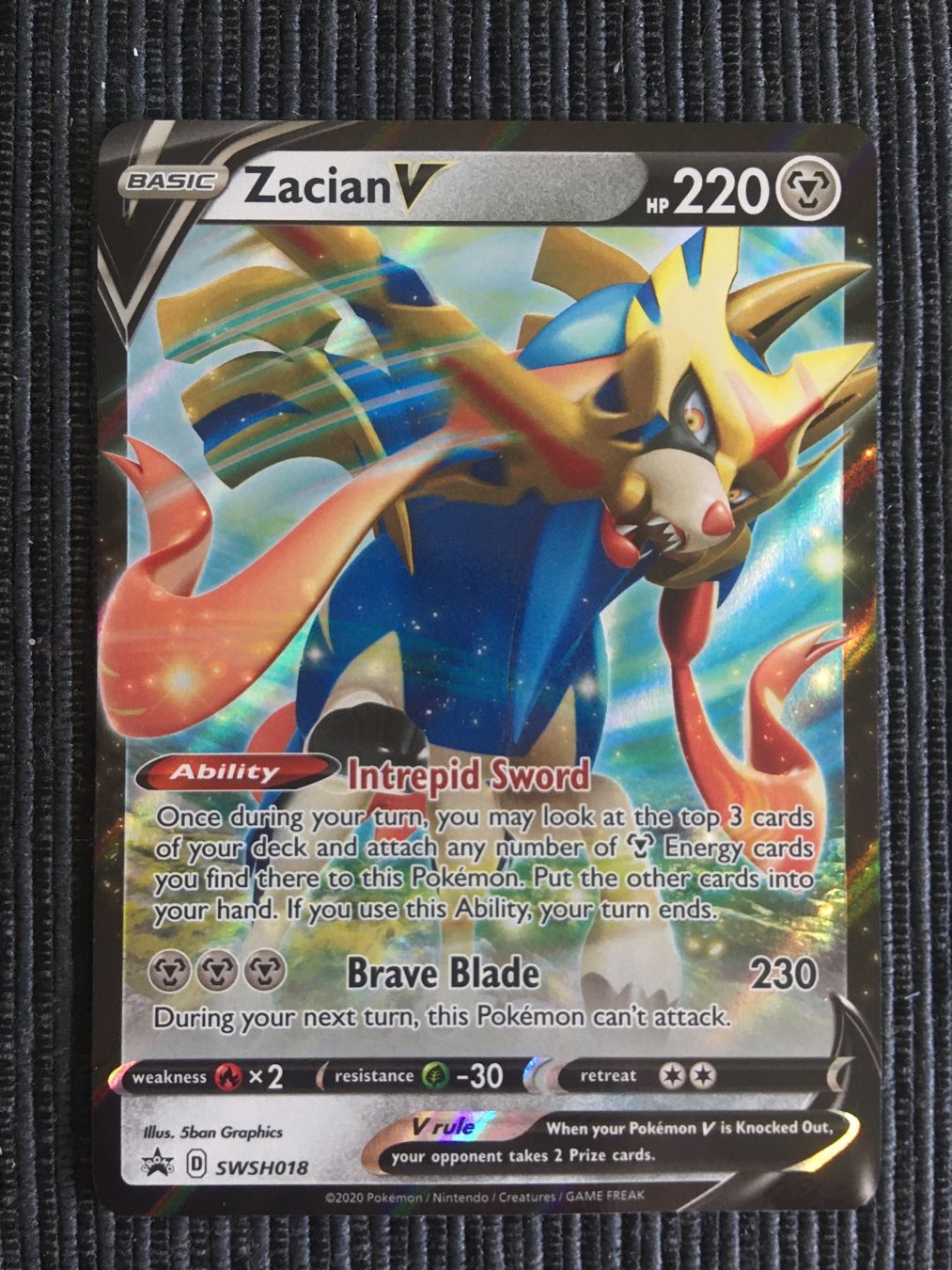 Pokémon Carte collezionabili: Pokemon Zacian V Promo Sword & Shield Eng – Nuovo (secondo la descrizione) da Wabern venduto da Collectfun