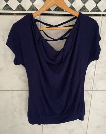 T-Shirt mit Pailletten dunkelblau, Gr. M