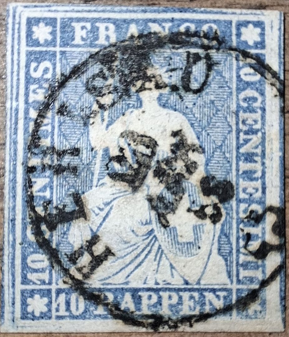 Tutti i francobolli: Strubel 23C Herisau sign. Marchand  – Usato da Balgach venduto da SIMEON27