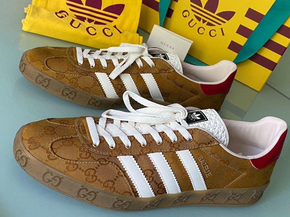 GUCCI X ADIDAS GG Canvas Leder Sneakers 100 ORIGINAL NEU Kaufen