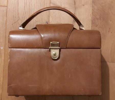 Beauty case vintage in pelle