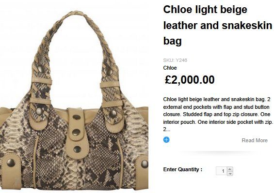 Chloé Borse da donna: Chloé Tasche Pythonleder / sac cuir de python – Usato da Collonges venduto da Auganien 9