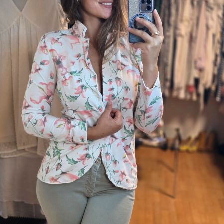 Eleganter Blumenblazer Gr. S/M – Baumwolle 🌷