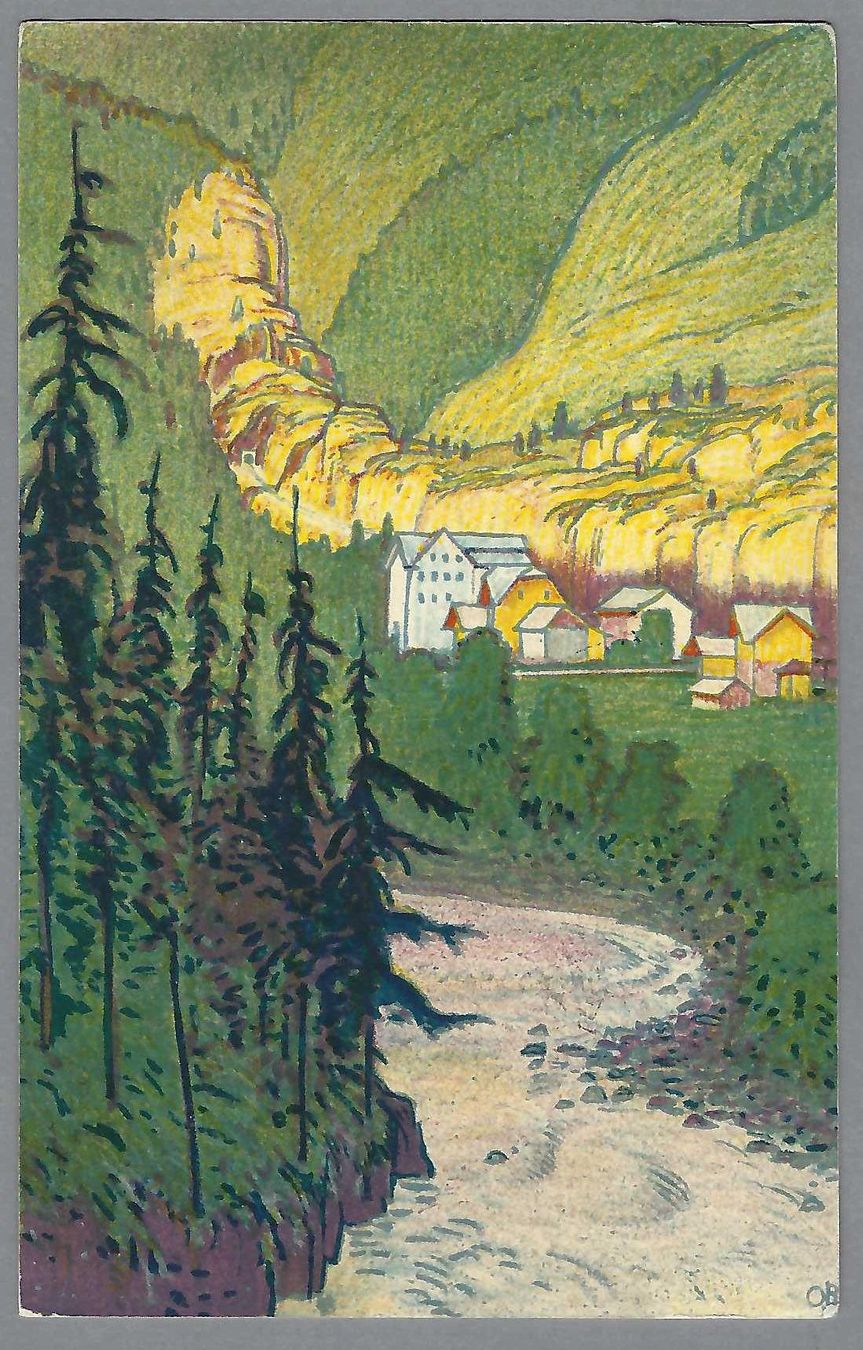 Cartoline postali: 1914, LE CHATELARD, LITO ED. COMP. CHEMIN DE FER MARTIGNY... – Usato da Pura venduto da ulisse1957