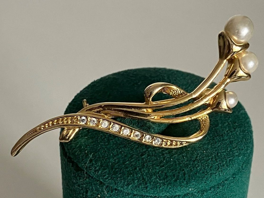 Broschen & Nadeln: Broche vintage dorée avec perles – Gebraucht aus Peseux von Cresus27 2