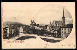 AK Wyl /St. Gallen, Ortsansicht mit Kirche