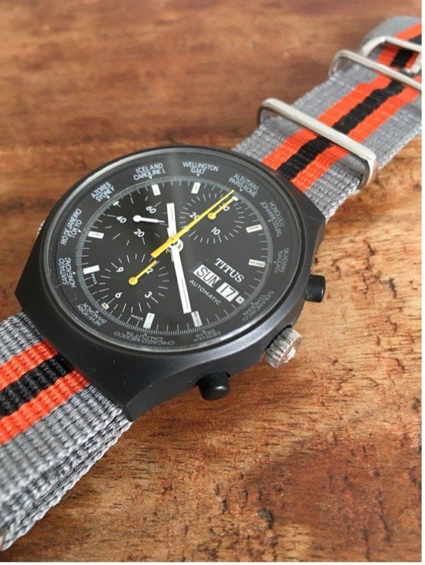 Orologi: TITUS Chronograph PVD Valjoux 7750 – Usato da Zürich venduto da Ruggerove