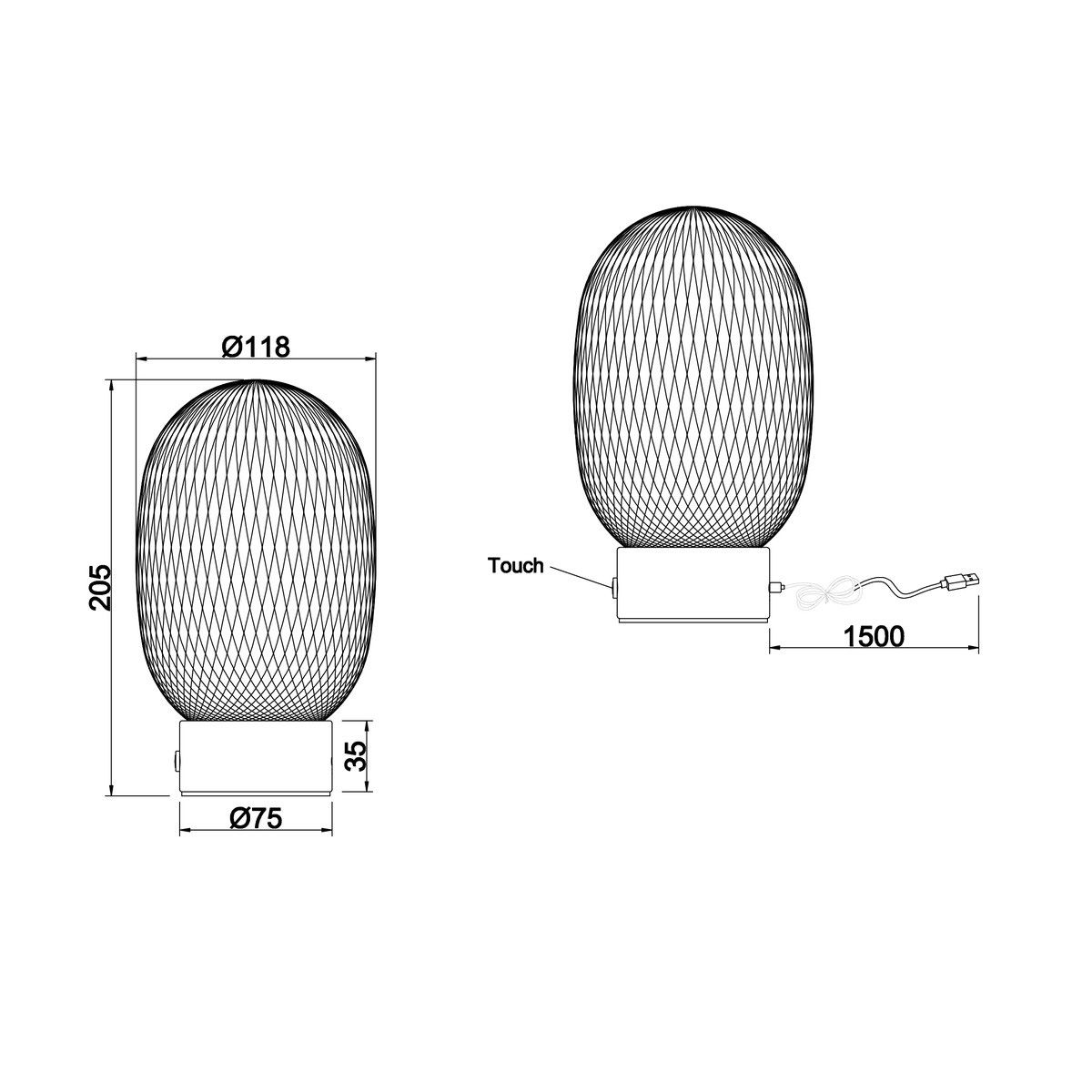 Lampade: LED Tischleuchte, Glas, Akku, 21 cm Höhe – Nuovo (secondo la descrizione) da Kreuzlingen venduto da Smart-Light 5