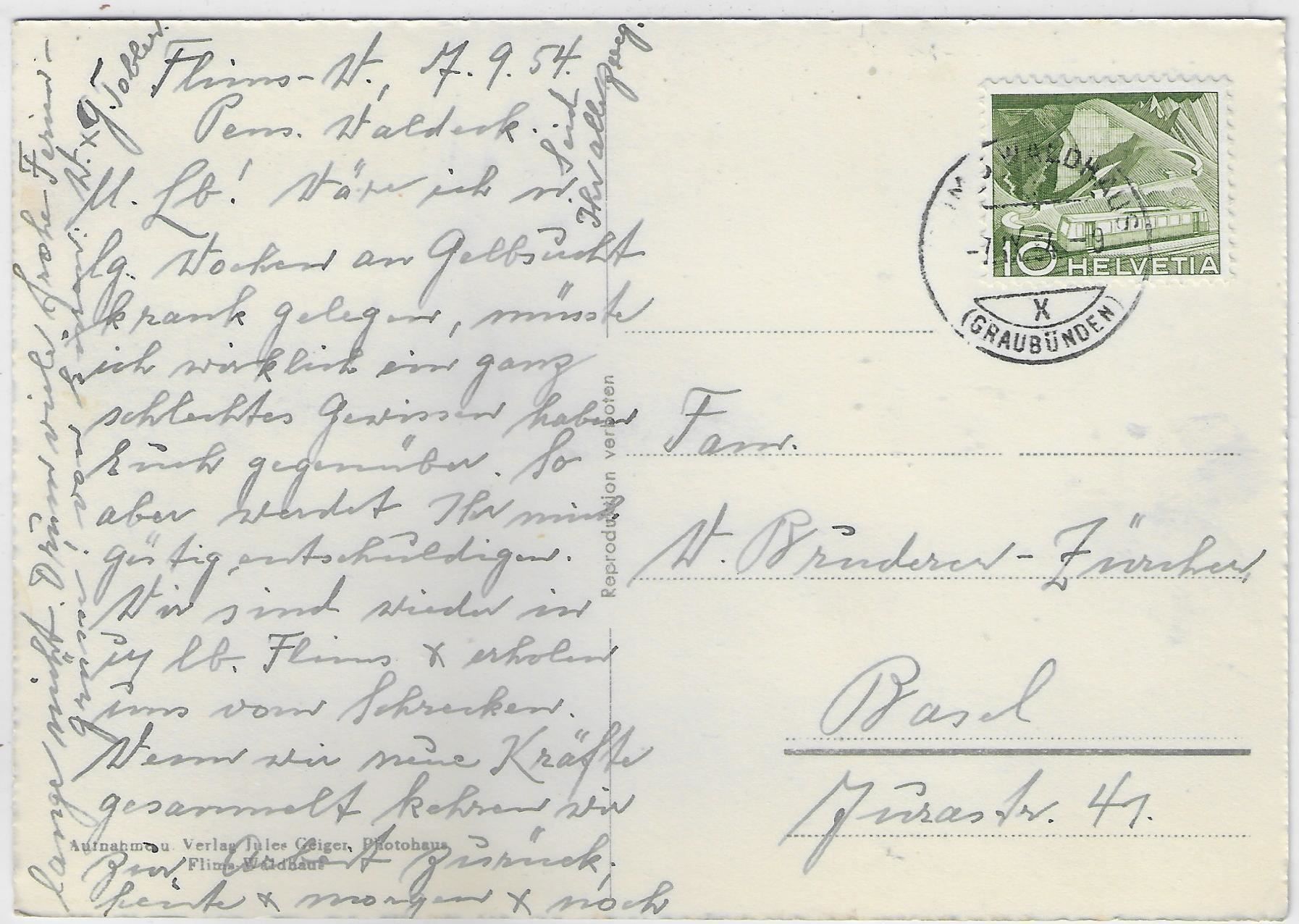 Cartoline postali: Flims, am Caumasee - Ruderboot – Usato da Ettingen venduto da Kartenplanet 1