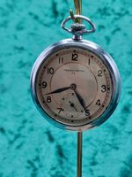 Vintage, Edelstahl Taschenuhr in gut erhaltenen Zustand
