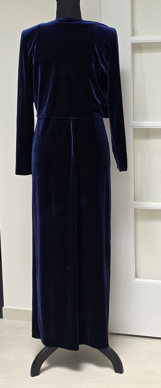 Vestiti: Abendkleid mit Bolero dunkelblau Samt Grösse S/M – Nuovo (secondo la descrizione) da Rheinsulz venduto da Gilea 4