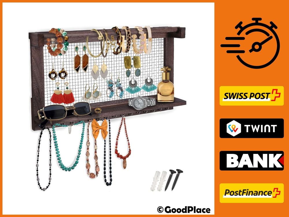 Holz-Aufbewahrungsbox Mit 3 Schubladen – Rustikaler Schreibtisch-Organizer, Blau