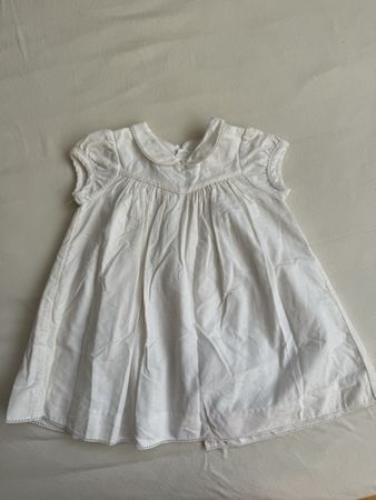 Jacadi Baby Dress White Cotton Lace Collar Size 18M