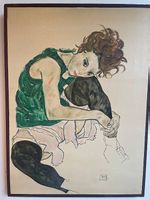 Copie daprès Egon Schiele peinte à la main sur toile