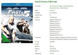 Fast & Furious 5 [Blu-ray]