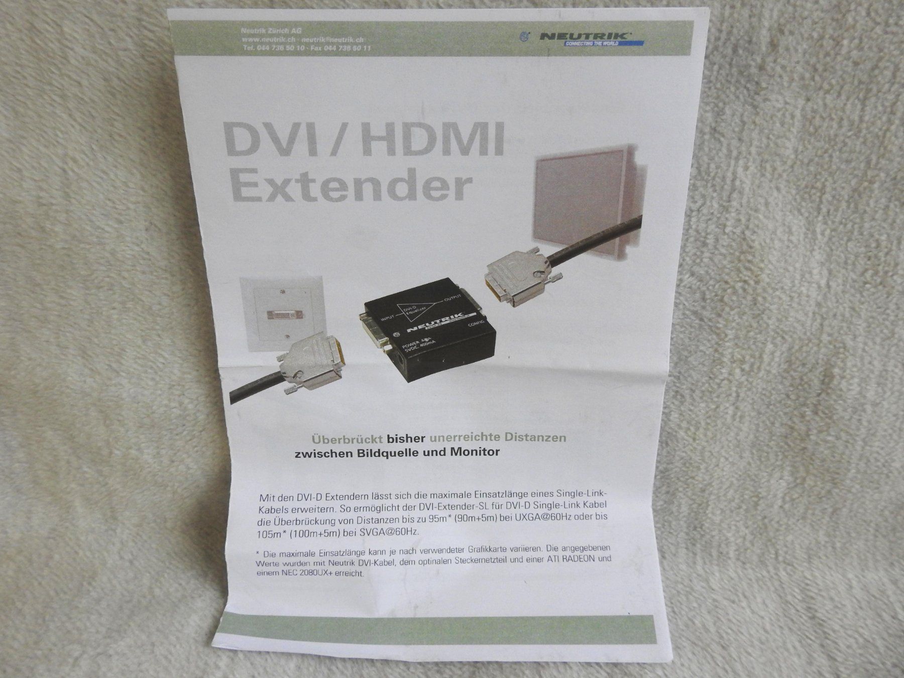 Convertitori: Neutrik DVI D - HDMI Extender SL – Usato da Zürich venduto da Malco0 5