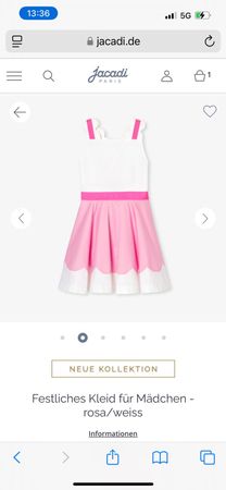 Festliches Jacadi Sommerkleid Gr. 10 Jahre rosa-weiss 🎀