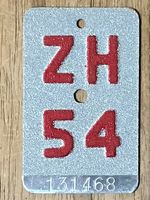 ZH 54 - VELONUMMER - FAHRRADSCHILD - PLAQUE DE VELO - ZH 54