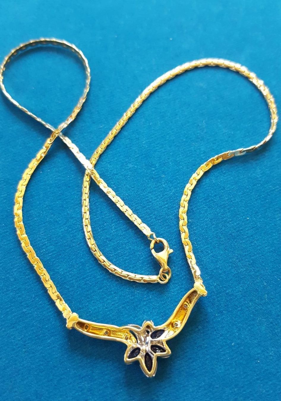 Catenine: 750 Gold Collier mit Brillanten/Saphire – Usato da Wald ZH venduto da Aniade 5