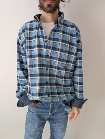 Herren Hemd Meantime kariert blau Grösse XXL 45/46