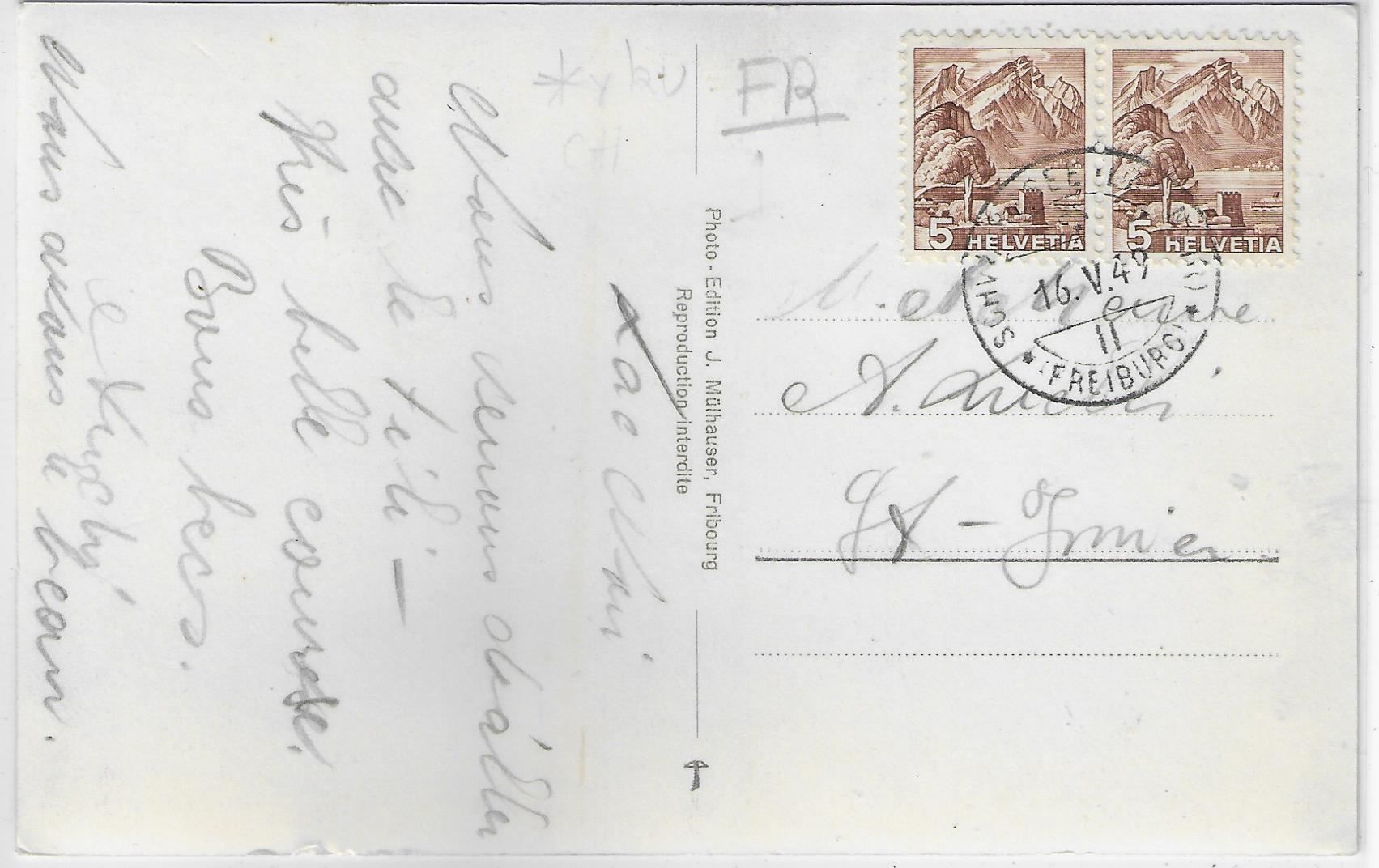Cartoline postali: Lac Noir - Schwarzsee – Usato da Ettingen venduto da Kartenplanet 1