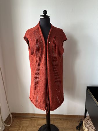 Bonita Strickweste orange Grösse XL mit Schmucksteinen