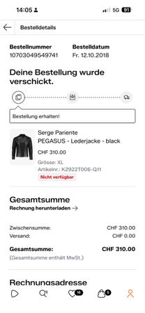Serge Pariente PEGASUS Lederjacke Grösse XL