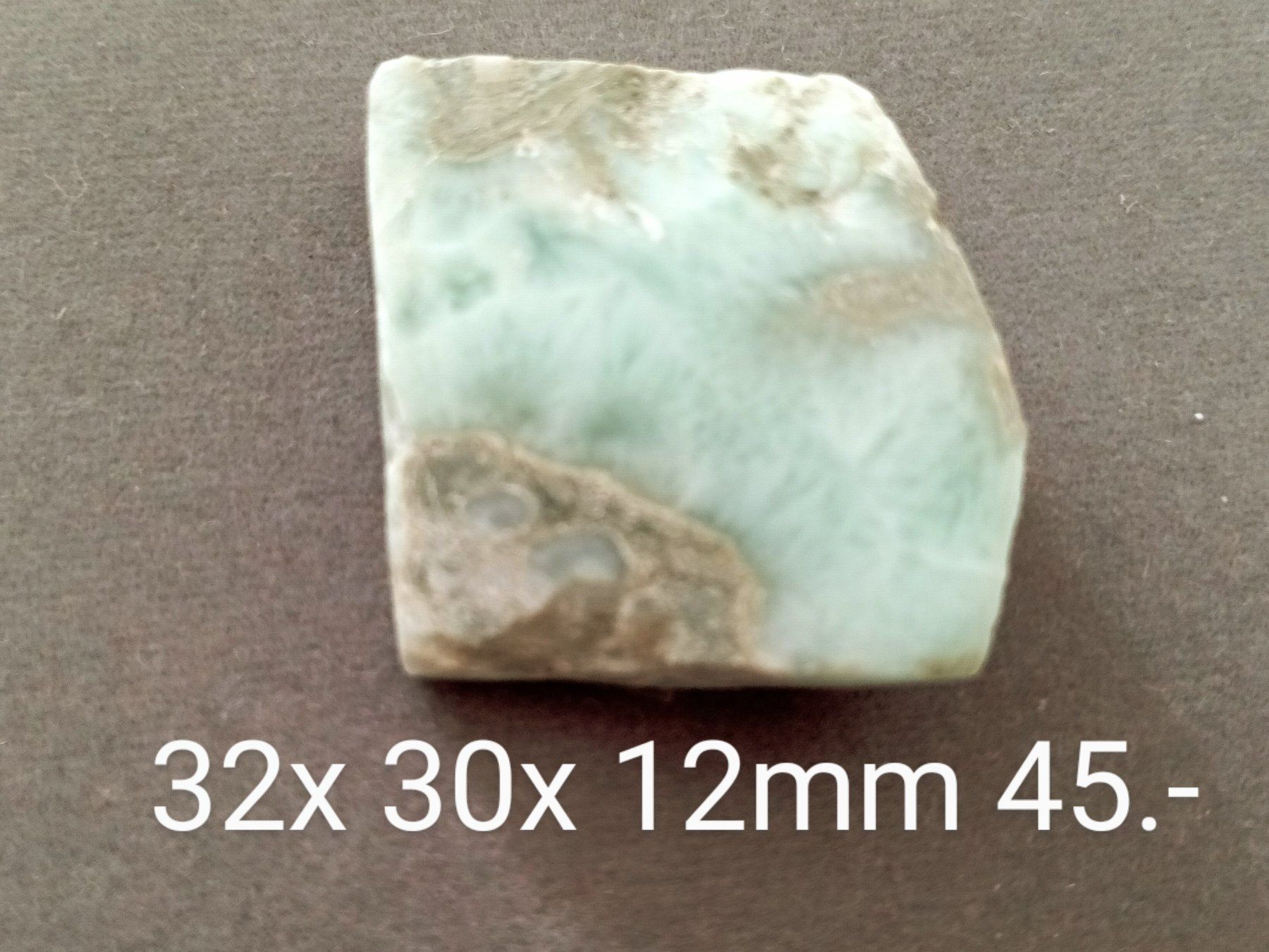 Edelsteine: Schöner LARIMAR 32x30x12 mm – Neu (gemäss Beschreibung) aus St. Gallen von nataraj